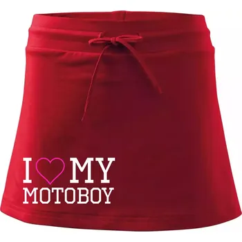 Dámská sukně I love my motoboy - Sportovní sukně - two in one - M ( Červená )