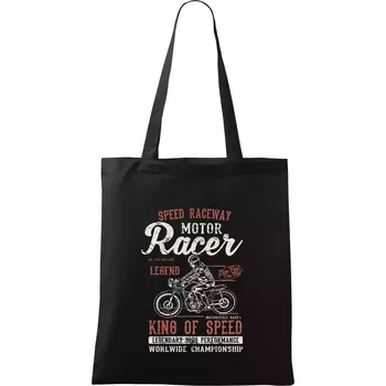 Nákupní taška Motor Racer - Taška bavlněná - 42 x 38 cm ( Černá )