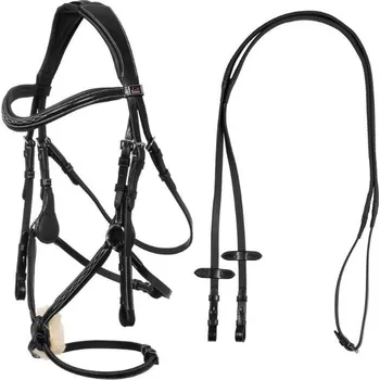 Uzdečka SUPREME s mexickým anatomickým nánosníkem černá PONY