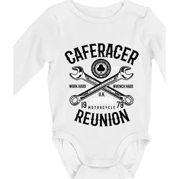 Caferacer Reunion - Body kojenecké s dlouhým rukávem - Dlouhý r. 3-6 měs ( Bílá )