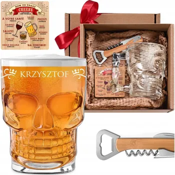 Sklenice Pivní Sklenice na pivo s gravírováním jménem Lebka 500 ml Sada Dárek k narozeninám