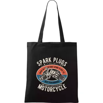 Nákupní taška Spark Plugs ovál - Taška bavlněná - 42 x 38 cm ( Černá )