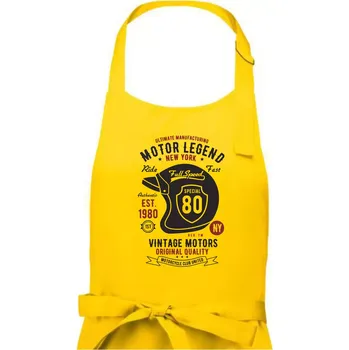 Kuchyňská zástěra Motor Legend Helmet - Pánská zástěra na vaření - Univerzální velikost ( Žlutá )