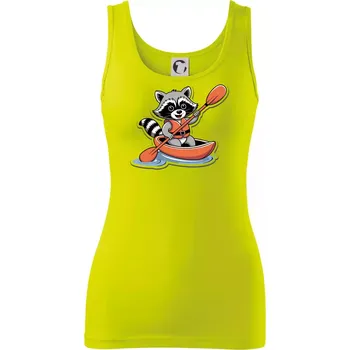 Mýval v kajaku kreslený - Dámské tílko - M ( Limetková )