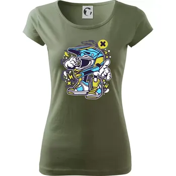Dámské tričko Motohelmátor - Dámské triko Pure - M ( Khaki )