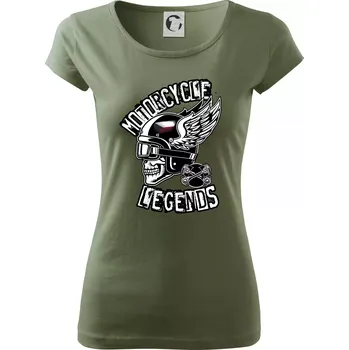 Dámské tričko Czech Motorcycle legends - Dámské triko Pure - S ( Khaki )