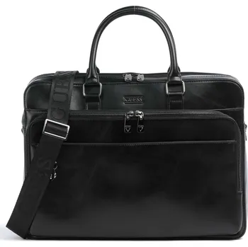 Aktovka na dokumenty Guess Boston - Aktovka v černá, imitace kůže, 227140 | Kabelky pro ženy & muže