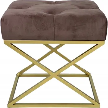 Taburet Lavice taburet čalouněná loft hnědá zlatá MODO