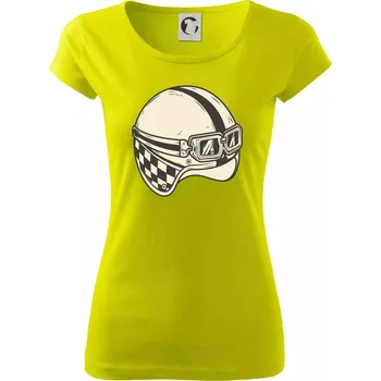 Dámské tričko Moto helma - žalud - Dámské triko Pure - M ( Limetková )