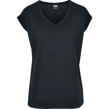 Dámské tričko Tričko z Urban Classics - Dámské tričko s Véčkem a rozšířenými rameny - Ženy - černá