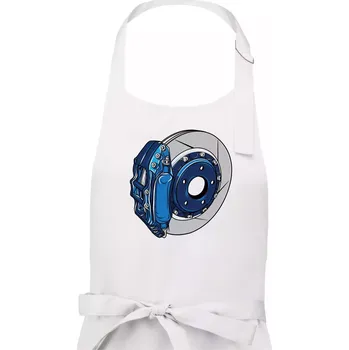 Kuchyňská zástěra Auto kotoučová brzda - Pánská zástěra na vaření - Univerzální velikost ( Bílá )