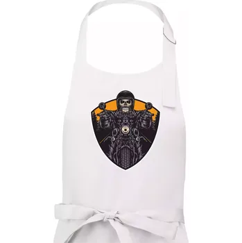 Kuchyňská zástěra Road runner lebka - Dámská zástěra na vaření - Univerzální velikost ( Bílá )