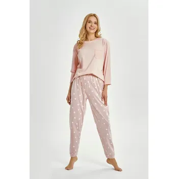 Pánské pyžamo 3442 DÁMSKÉ DLOUHÉ PYŽAMO NORI S-XL Růžová M