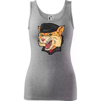 Dámské oblečení Kocour motorkář - Dámské tílko - L ( Tmavě šedý melír )