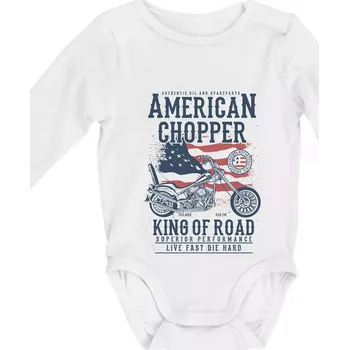 Kojenecký body American Chopper - Body kojenecké s dlouhým rukávem - Dlouhý r. do 3 měs ( Bílá )