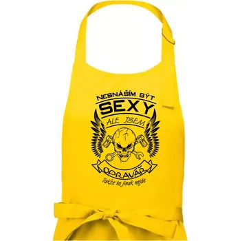 Kuchyňská zástěra Nesnáším být sexy - opravář - Pánská zástěra na vaření - Univerzální velikost ( Žlutá )