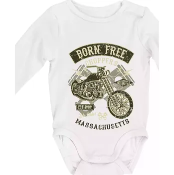 Born Free Choppers - Body kojenecké s dlouhým rukávem - Dlouhý r. 6-12 měs ( Bílá )