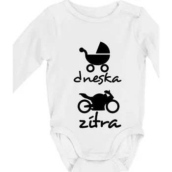 Kojenecký body Dnes zítra silnice - Body kojenecké s dlouhým rukávem - Dlouhý r. do 3 měs ( Bílá )