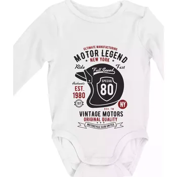 Motor Legend Helmet - Body kojenecké s dlouhým rukávem - Dlouhý r. do 3 měs ( Bílá )