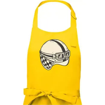 Kuchyňská zástěra Moto helma - žalud - Pánská zástěra na vaření - Univerzální velikost ( Žlutá )