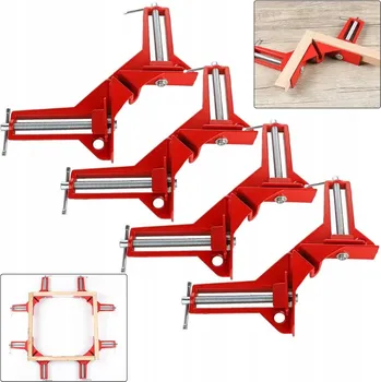 Svěrák 4X TRUHLÁŘSKÉ SVĚRKY ROHOVÉ UCHYCENÍ SVĚRÁK 75 MM HLINÍKOVÝ