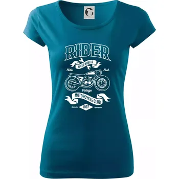 Dámské tričko Rider speed wheels - Dámské triko Pure - XL ( Petrolejová )