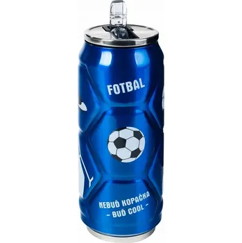 Termoska Termohrnek plechovka fotbalový míč modrý 500 ml