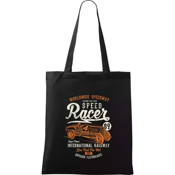 Nákupní taška Speed Racer 4 auto - Taška bavlněná - 42 x 38 cm ( Černá )