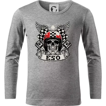 Chlapecké tričko Motorkář eso - Triko dětské Long Sleeve - 158 cm/12 let ( Tmavě šedý melír )