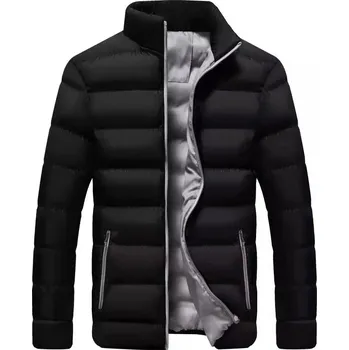 Pánský kabát Pánská zimní bunda se stojáčkem a bavlněnou podšívkou Velikost: 3XL, Barva (Varianta): Black green Barva