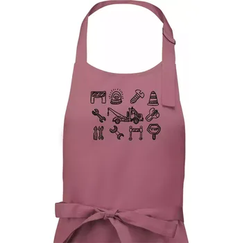 Kuchyňská zástěra Odtahová služba - ikony - Pánská zástěra na vaření - Univerzální velikost ( Starorůžová )