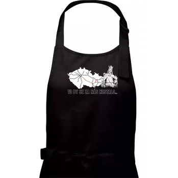 Kuchyňská zástěra D1 - to by se za nás nestalo - Dámská zástěra na vaření - Univerzální velikost ( Černá )