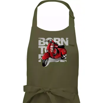 Kuchyňská zástěra Scooter born to ride red - Dámská zástěra na vaření - Univerzální velikost ( Khaki )