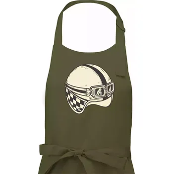 Kuchyňská zástěra Moto helma - žalud - Dámská zástěra na vaření - Univerzální velikost ( Khaki )
