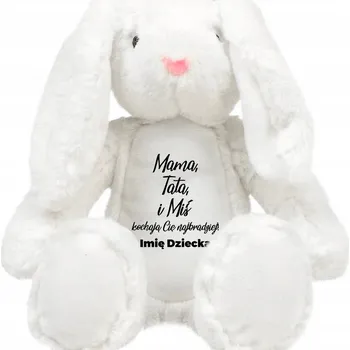 plyšák MEDVÍDEK PLYŠOVÝ MAZLÍČEK PŘÍTULNÍČEK KRÁLÍK Máma, Táta a Medvídek tě milují *Jméno* DÁREK NAROZENINY
