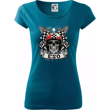 Motorkář eso - Dámské triko Pure - L ( Petrolejová )