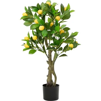 Bytová dekorace vidaXL Umělý citronovník 234 listů 90 cm zelený [4103590]