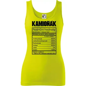 Dámské tričko Nutriční hodnoty - Kamioňák - Dámské tílko - L ( Limetková )