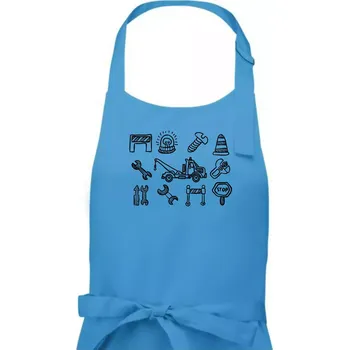 Kuchyňská zástěra Odtahová služba - ikony - Pánská zástěra na vaření - Univerzální velikost ( Světlý tyrkys )