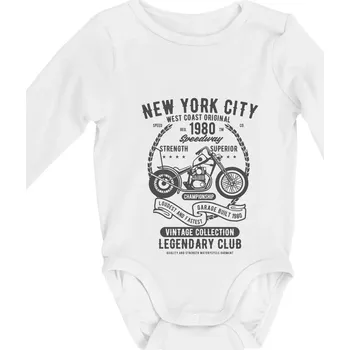 Kojenecký body New York City Speedway - Body kojenecké s dlouhým rukávem - Dlouhý r. do 3 měs ( Bílá )