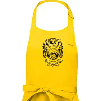 Kuchyňská zástěra Nesnáším být sexy - motocrossař - Dámská zástěra na vaření - Univerzální velikost ( Žlutá )
