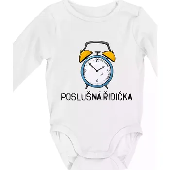 Poslušná řidička - Body kojenecké s dlouhým rukávem - Dlouhý r. 6-12 měs ( Bílá )