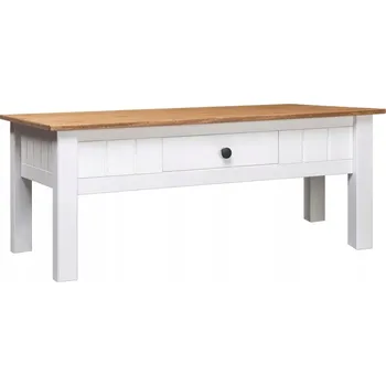 Konferenční stolek Konferenční stolek, bílý, 100x60x45 cm, masivní borovice, s