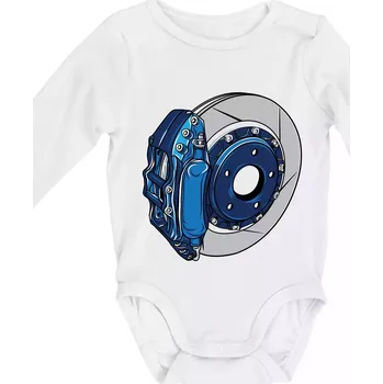 Auto kotoučová brzda - Body kojenecké s dlouhým rukávem - Dlouhý r. 3-6 měs ( Bílá )