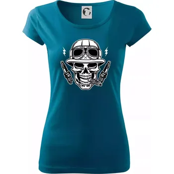 Lebka zapalovací svíčky - Dámské triko Pure - XS ( Petrolejová )