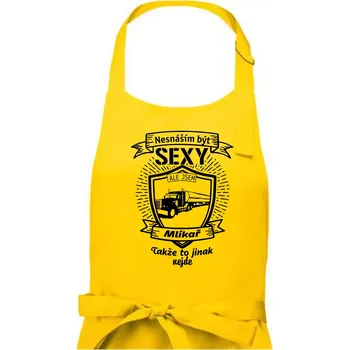 Kuchyňská zástěra Nesnáším být sexy - Mlíkař - Pánská zástěra na vaření - Univerzální velikost ( Žlutá )