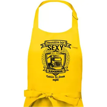Kuchyňská zástěra Nesnáším být sexy - Kamioňák ERB - Pánská zástěra na vaření - Univerzální velikost ( Žlutá )