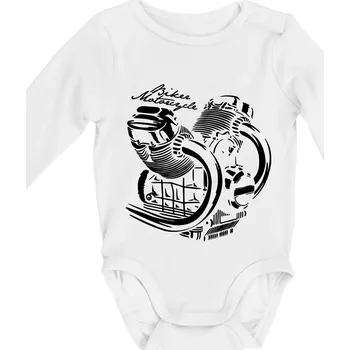 Kojenecký body Biker Motorcycle motor - Body kojenecké s dlouhým rukávem - Dlouhý r. do 3 měs ( Bílá )