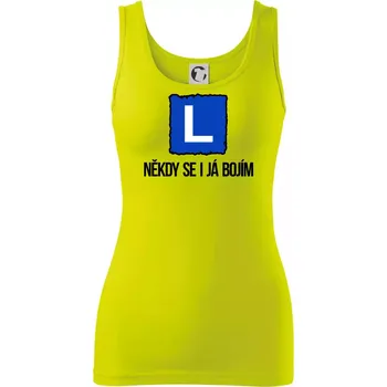 Dámské tričko Autoškola někdy se bojím i já - Dámské tílko - XL ( Limetková )