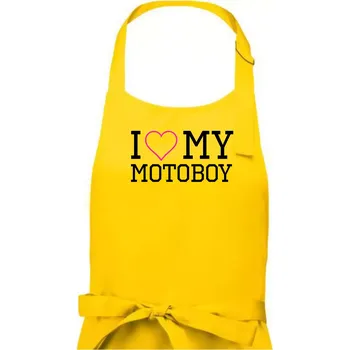 Kuchyňská zástěra I love my motoboy - Dámská zástěra na vaření - Univerzální velikost ( Žlutá )